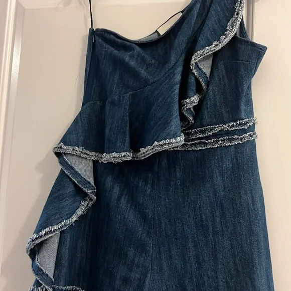 Alexis Denim One-Shoulder Jumpsuit - Picture 6 of 8